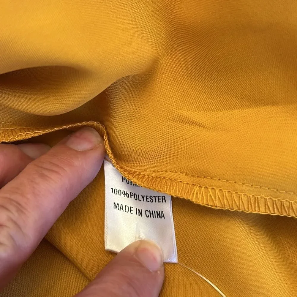 Mimosa gold long sleeve button front blouse Size S NWOT